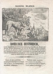 Único exemplar conservado dun romance popular sobre a historia de Romasanta. Imaxe: Arquivo Castro Vicente.