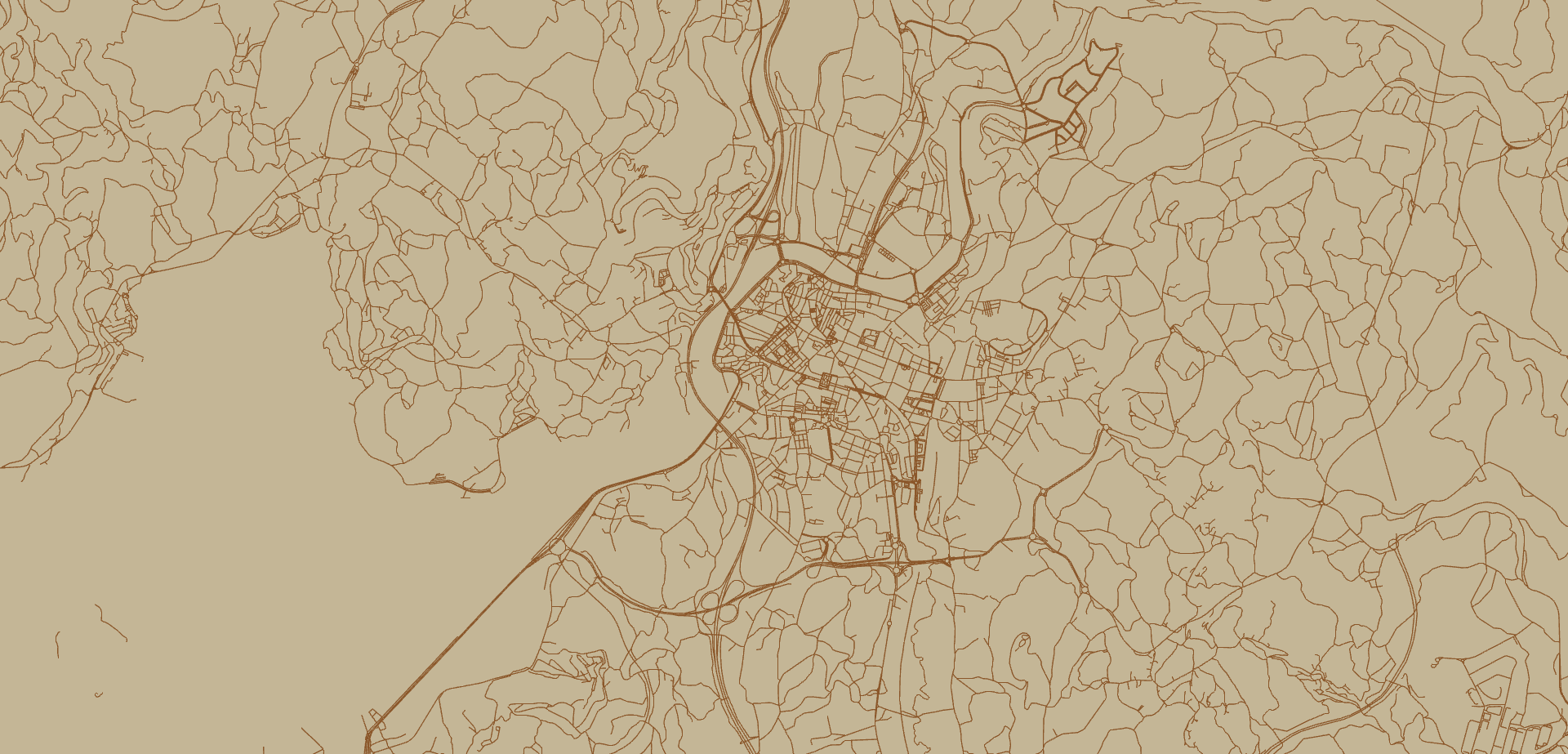 Mapa da cidade de Pontevedra.