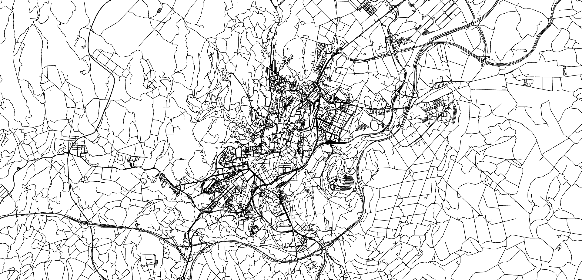 Mapa da cidade de Santiago de Compostela.